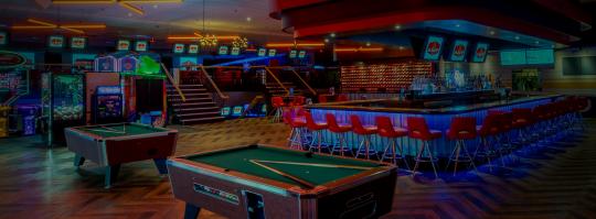 pool tables and bar area