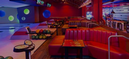 Bowling lanes and couches 